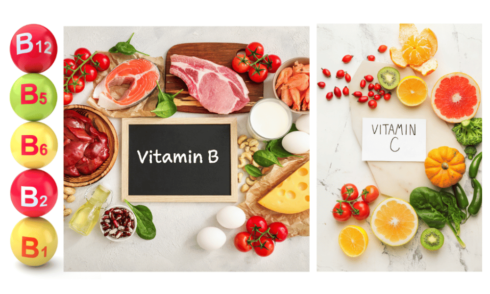 Beragam makanan sumber vitamin B dan vitamin C